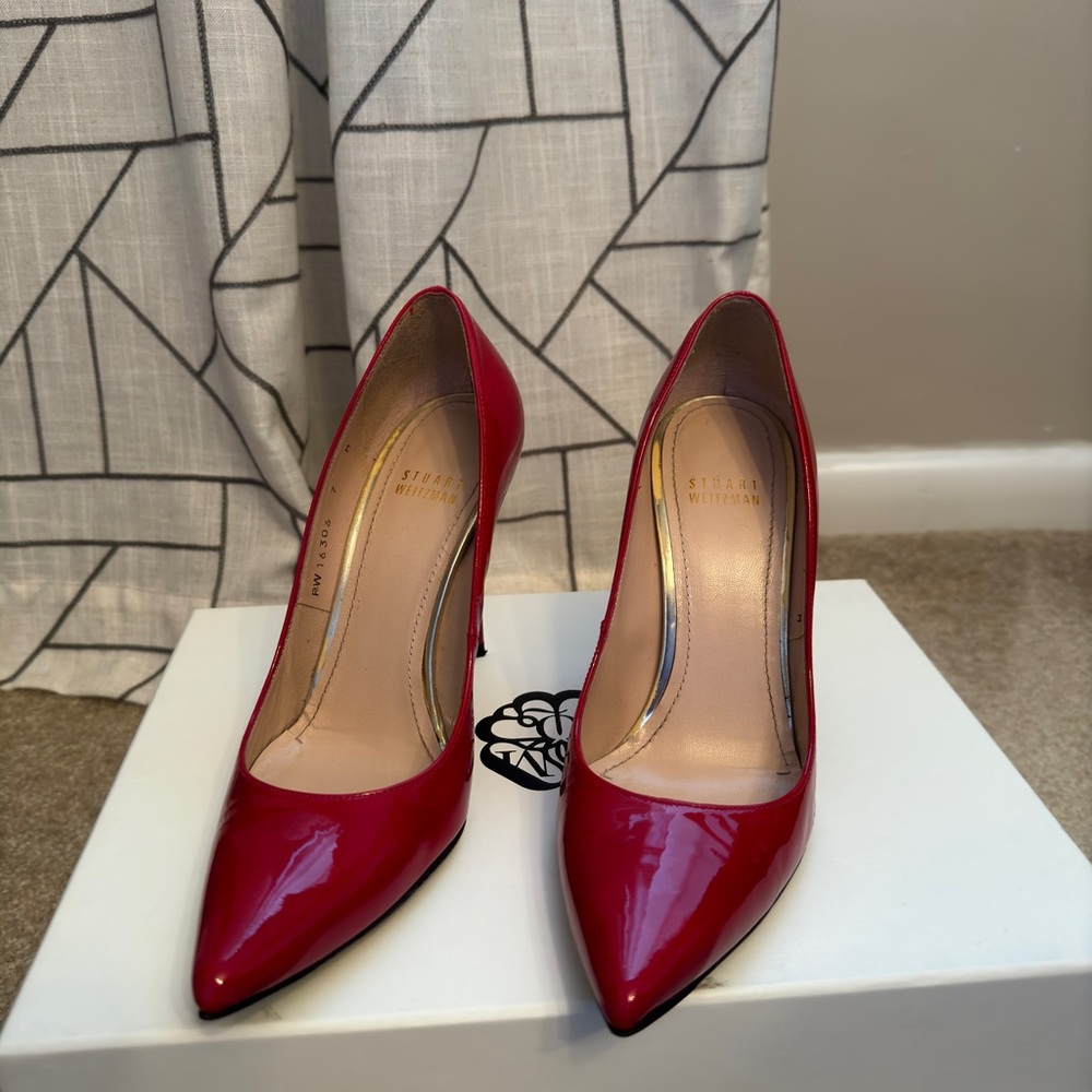 Stuart Weitzman pump in raspberry red!
